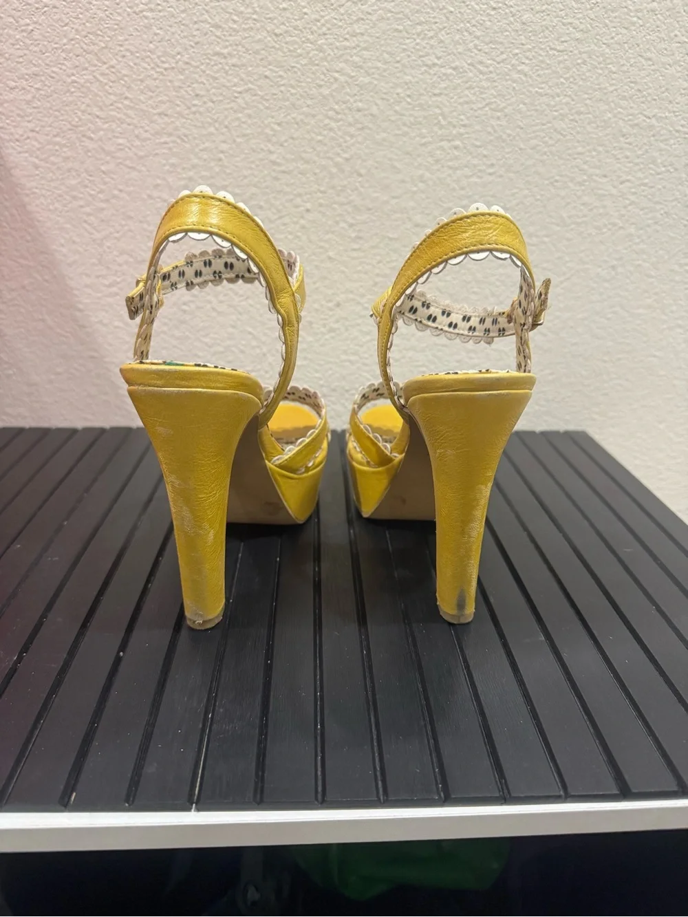 Chartreuse (yellow/green) Platform Ankle-Strap Women’s Sandals